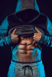 a person with formed abs